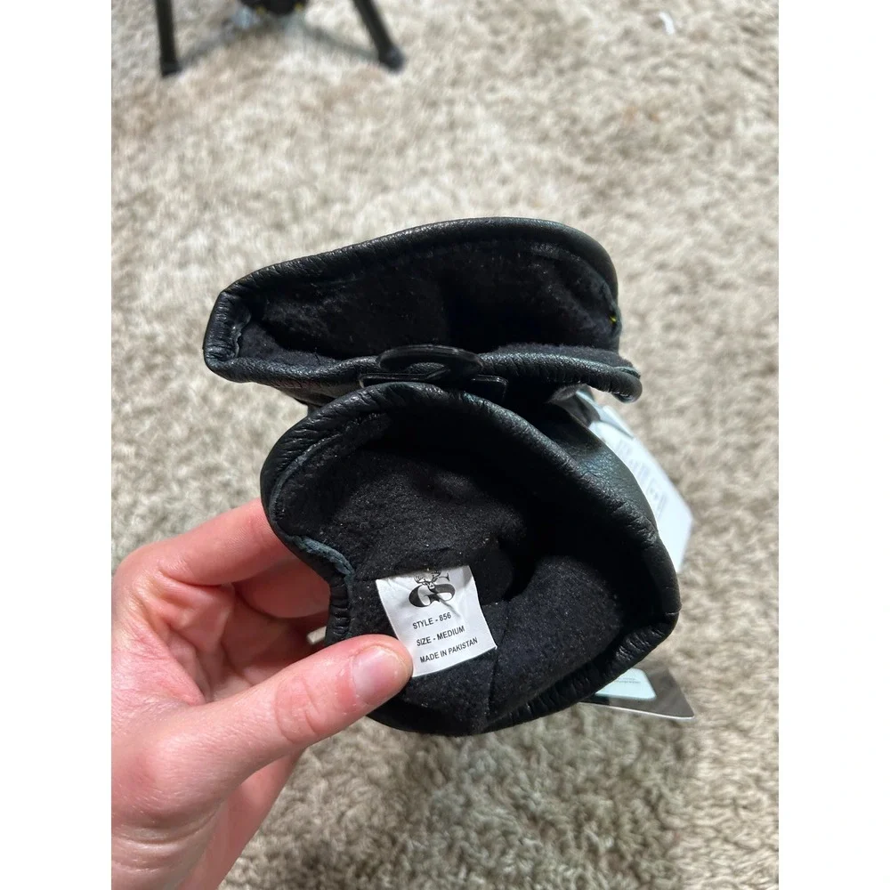 NWT Stag Black Premium‎ Deerskin Leather 3M Thinsulate Gloves Style 856 Medium